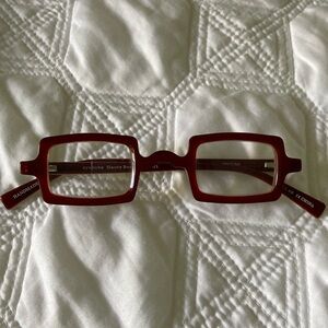Eyebobs handmade reading glasses 1.25 red